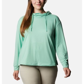 Columbia Hoodie Dames, PFG Slack Water Knit Plus Size Groen, 24TGLBNHP